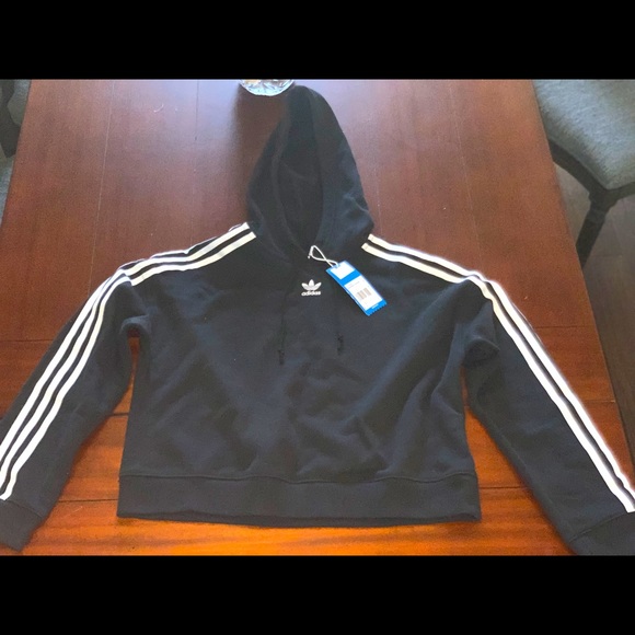 Brand new adidas cropped hoodie in black - Picture 1 of 4